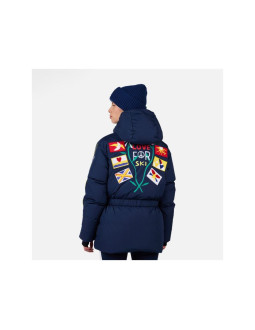 Kurtka narciarska damska rossignol w jcc flag down parka niebieska 2