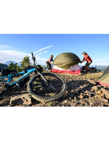 Msr hubba hubba bikepack 2 os. zielony, czerwony, biały namiot trójkątny