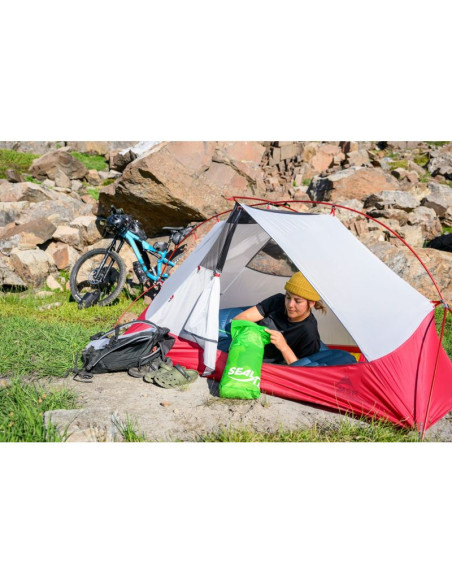 Msr hubba hubba bikepack 1 os. zielony, czerwony, biały namiot trójkątny