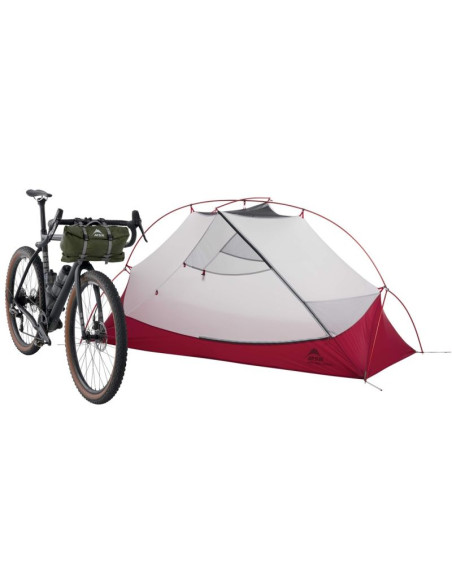 Msr hubba hubba bikepack 1 os. zielony, czerwony, biały namiot trójkątny