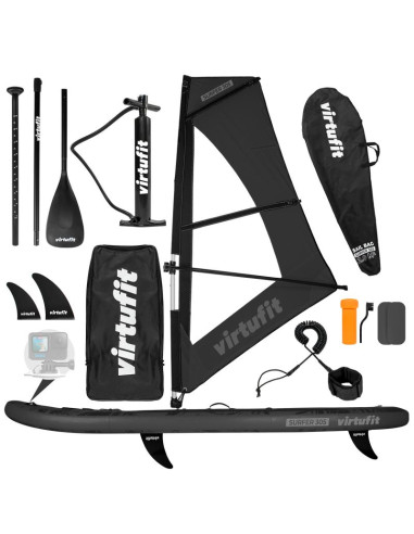 Virtufit deska sup surfer 305 z żaglem i akcesoriami czarny