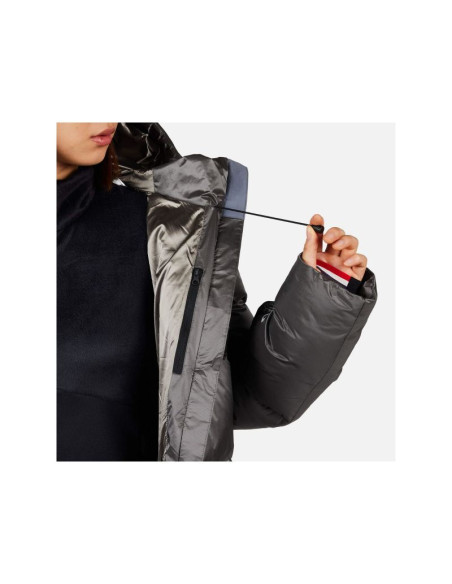 Kurtka narciarska damska rossignol w daille down jkt szara