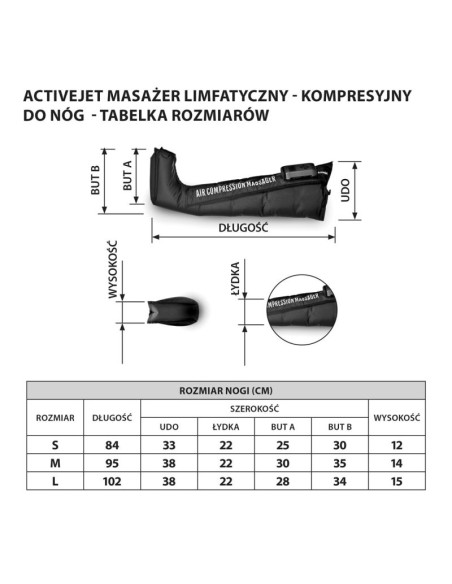 Activejet masażer limfatyczny-kompresyjny do nóg l