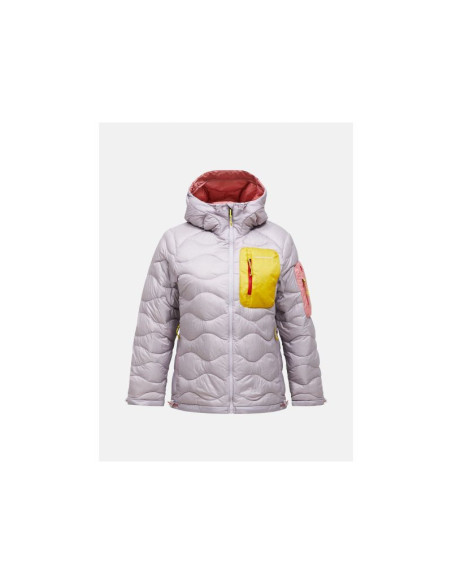 Kurtka damska puchowa peak performance w helium utility down hood jacket kolor szary