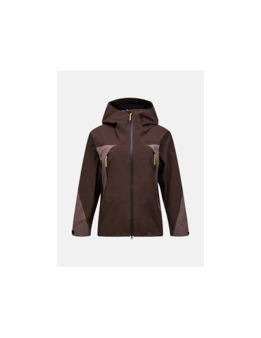 Kurtka damska peak performance w ridge hipe ace 3l shell jacket kolor brązowy