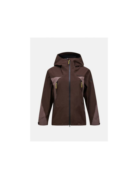 Kurtka damska peak performance w ridge hipe ace 3l shell jacket kolor brązowy