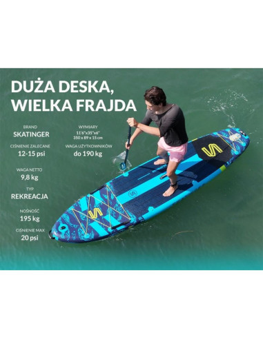 Deska sup skatinger asiaticus 350x89x15 cm yoga