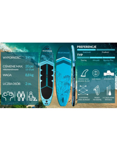 Deska sup skatinger octopus 335x86x15 cm allround
