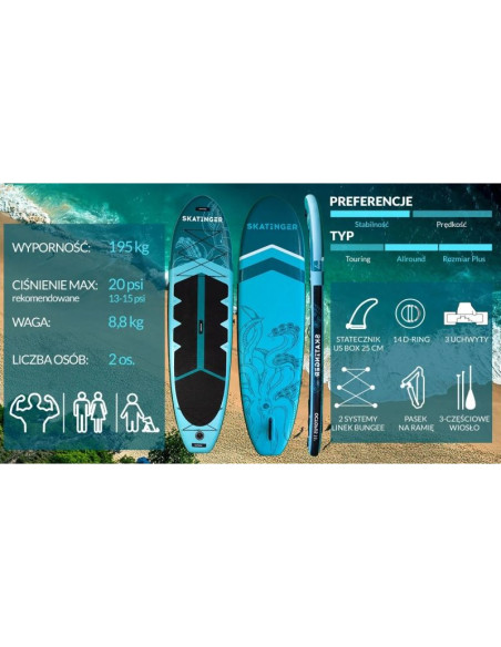 Deska sup skatinger octopus 335x86x15 cm allround