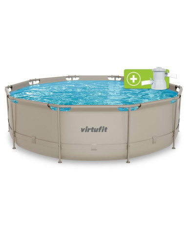 Virtufit okrągły basen 366 cm z pompą filtrującą beżowy