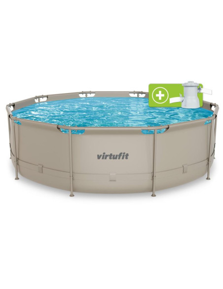 Virtufit okrągły basen 366 cm z pompą filtrującą beżowy