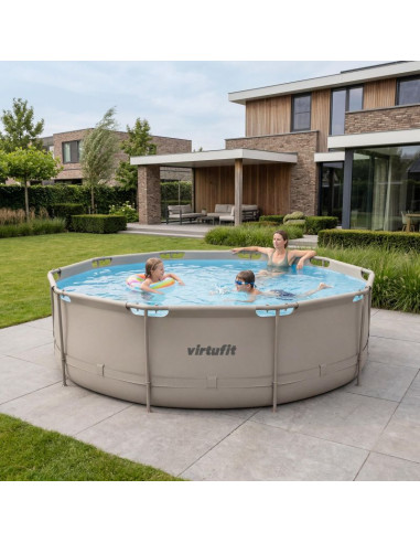 Virtufit okrągły basen 366 cm z pompą filtrującą beżowy