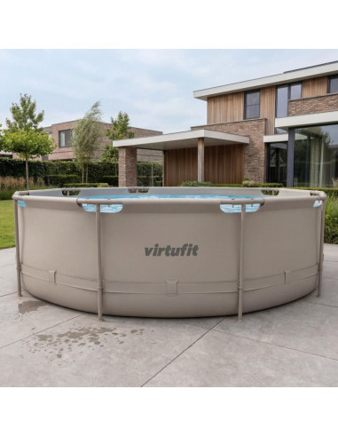 Virtufit okrągły basen 366 cm z pompą filtrującą beżowy