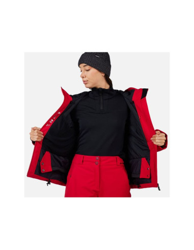 Kurtka narciarska damska rossignol w rochrun insulated jkt czerwona