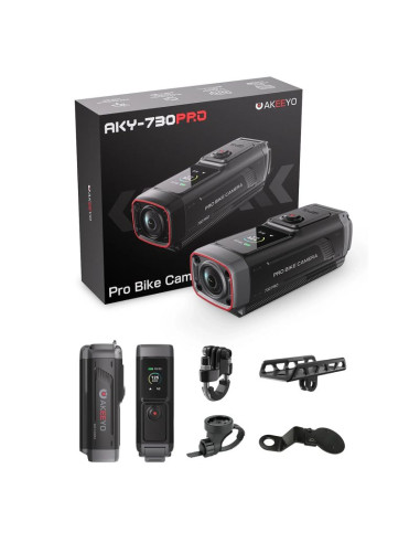 Kamera sportowa akeeyo 730pro wideorejestrator 4k na kierownicę rower motocykl - czarna