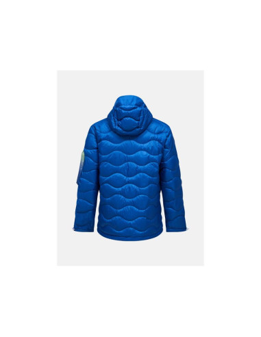 Kurtka puchowa męska peak performance m helium aop utility down hood kolor niebieski