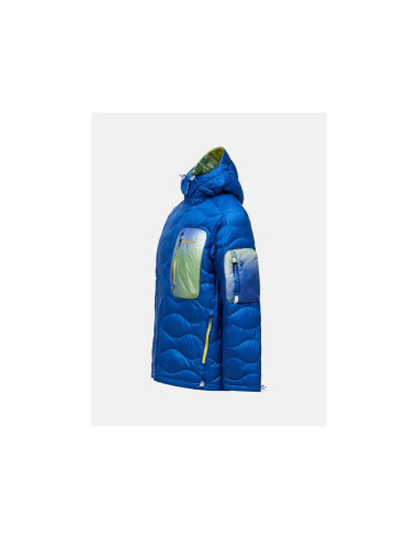 Kurtka puchowa męska peak performance m helium aop utility down hood kolor niebieski