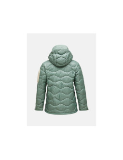 Kurtka damska puchowa peak performance w helium utility down hood jacket kolor zielony 2