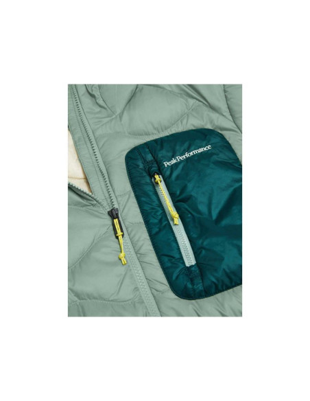 Kurtka damska puchowa peak performance w helium utility down hood jacket kolor zielony