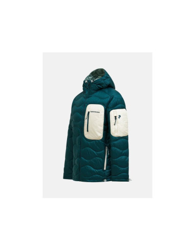 Kurtka puchowa męska peak performance m helium utility down hood jacket kolor zielony