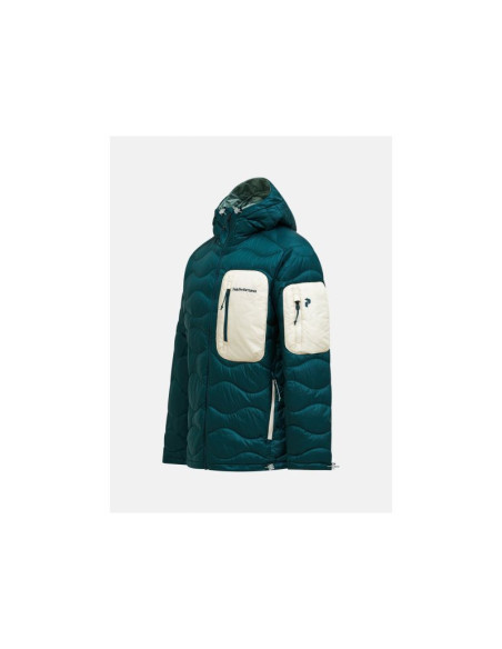 Kurtka puchowa męska peak performance m helium utility down hood jacket kolor zielony