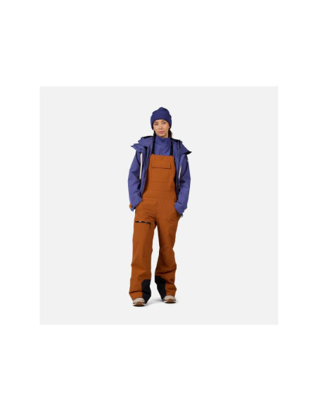 Spodnie narciarskie damskie rossignol w outerlimits insulated bib brązowe