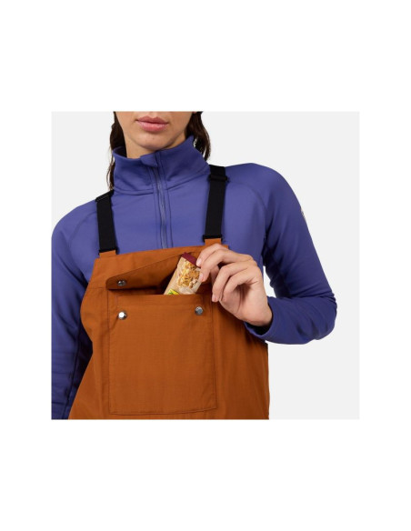 Spodnie narciarskie damskie rossignol w outerlimits insulated bib brązowe