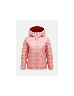 Kurtka damska puchowa peak performance w helium down hood jacket kolor różowy