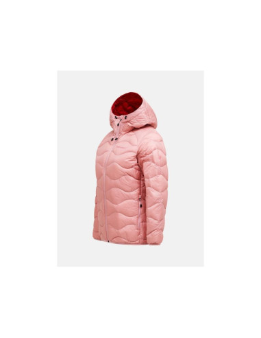 Kurtka damska puchowa peak performance w helium down hood jacket kolor różowy