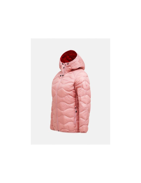 Kurtka damska puchowa peak performance w helium down hood jacket kolor różowy