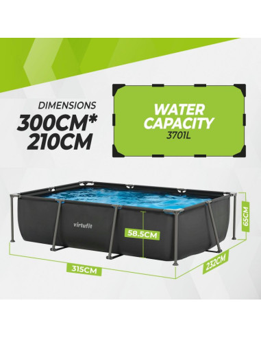 Virtufit prostokątny basen - 300 x 210 cm - z pompą filtrującą