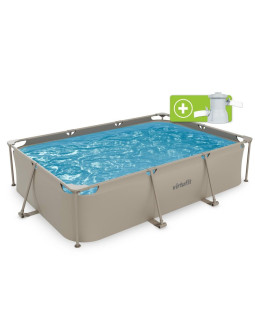 Virtufit prostokątny basen 300 x 210 cm z pompą filtrującą beżowy