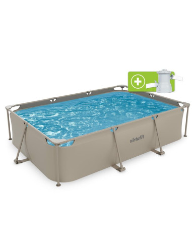 Virtufit prostokątny basen 300 x 210 cm z pompą filtrującą beżowy
