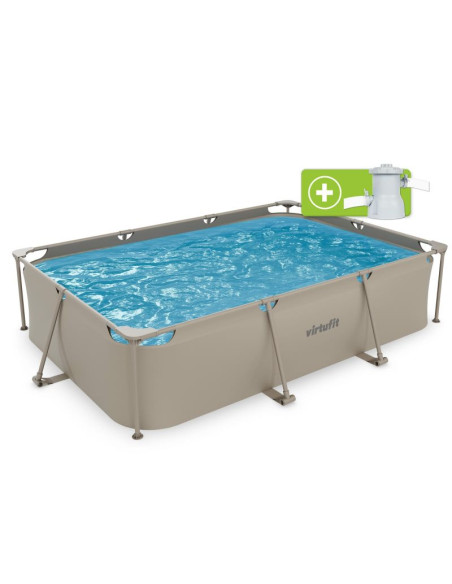 Virtufit prostokątny basen 300 x 210 cm z pompą filtrującą beżowy