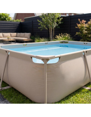 Virtufit prostokątny basen 300 x 210 cm z pompą filtrującą beżowy