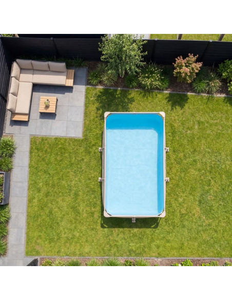 Virtufit prostokątny basen 300 x 210 cm z pompą filtrującą beżowy