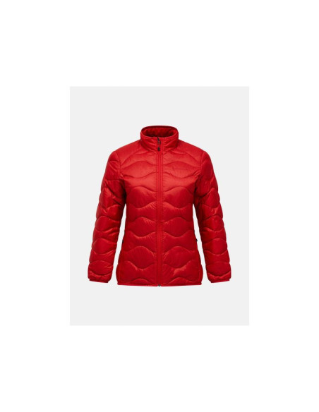 Kurtka damska puchowa peak performance w helium down jacket kolor czerwony
