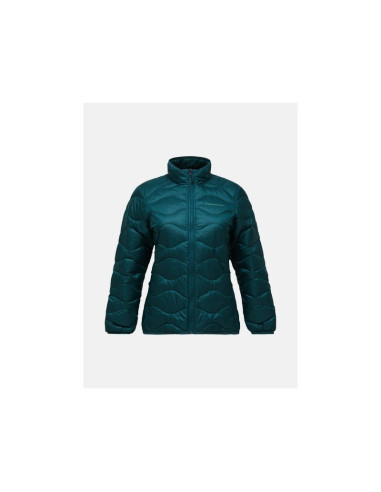 Kurtka damska puchowa peak performance w helium down jacket kolor zielony