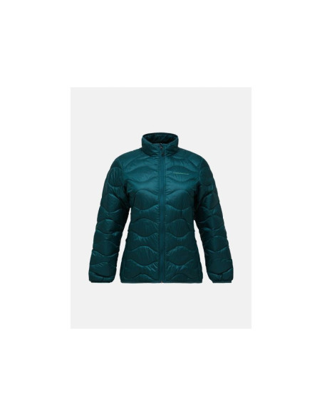 Kurtka damska puchowa peak performance w helium down jacket kolor zielony