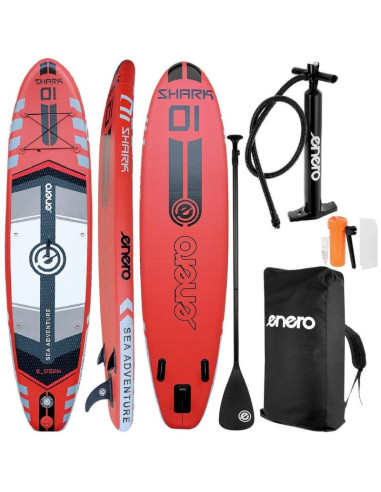 Zestaw - deska sup 150kg dmuchana enero 320x81x15cm shark