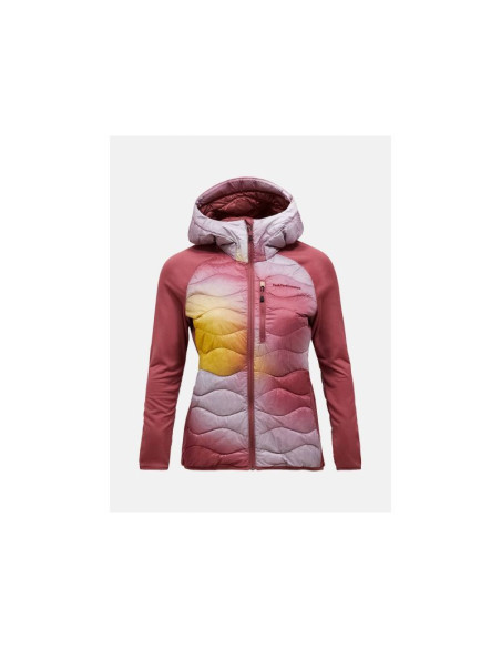 Kurtka damska puchowa peak performance w helium aop down hybrid hood kolor multikolor