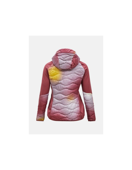 Kurtka damska puchowa peak performance w helium aop down hybrid hood kolor multikolor