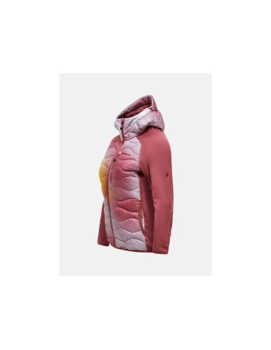 Kurtka damska puchowa peak performance w helium aop down hybrid hood kolor multikolor