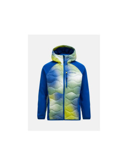 Kurtka puchowa męska peak performance m helium aop down hybrid hood kolor multikolor