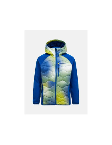 Kurtka puchowa męska peak performance m helium aop down hybrid hood kolor multikolor