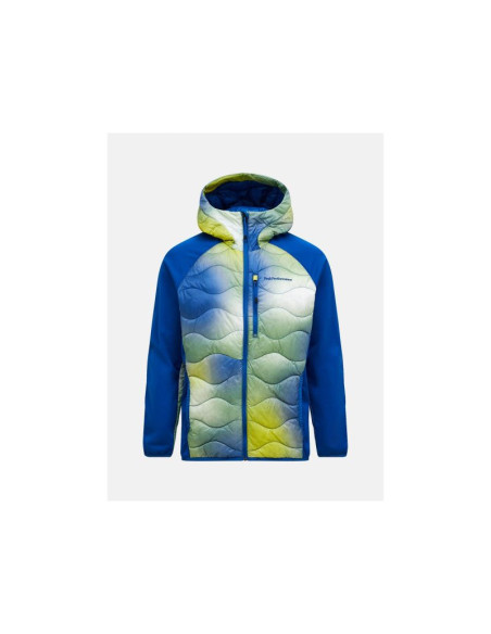 Kurtka puchowa męska peak performance m helium aop down hybrid hood kolor multikolor