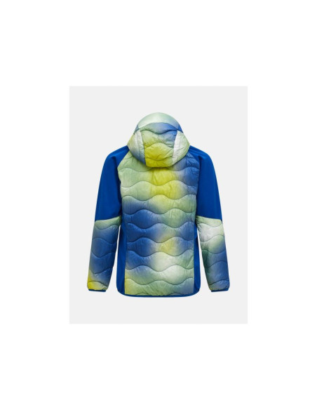 Kurtka puchowa męska peak performance m helium aop down hybrid hood kolor multikolor