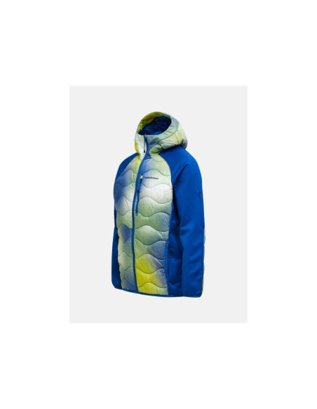 Kurtka puchowa męska peak performance m helium aop down hybrid hood kolor multikolor