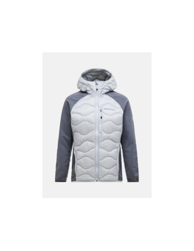 Kurtka puchowa męska peak performance m helium down hybrid hood kolor szary