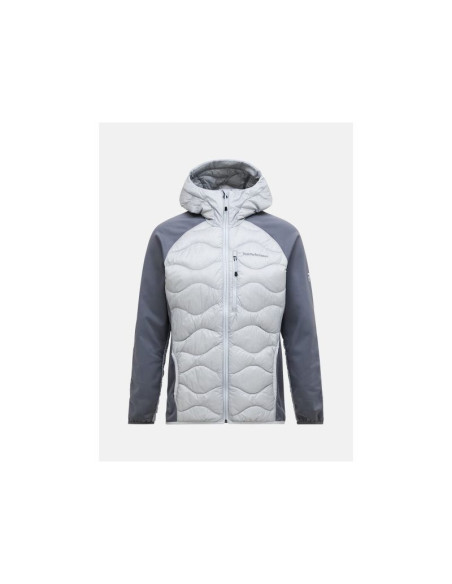 Kurtka puchowa męska peak performance m helium down hybrid hood kolor szary